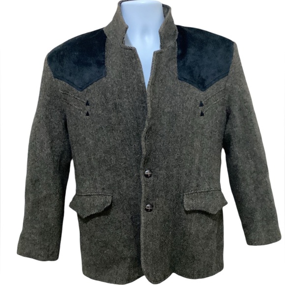 North Frontier American Men's Vintage USA Virgin Wool Western Blazer Suit Jacket - Picture 1 of 16